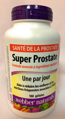 Close-up of Webber Naturals Super Prostate softgels for convenient daily use and urinary comfort.