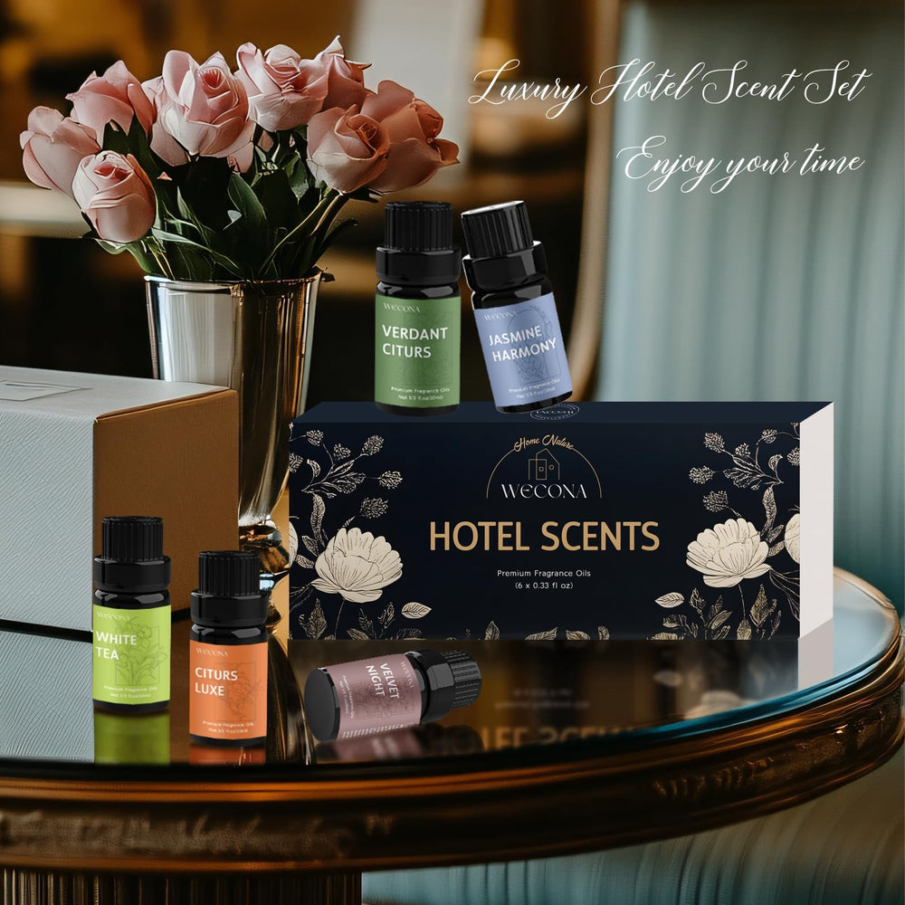 WECONA Citrus Luxe diffuser oils provide bright, refreshing ambiance for daily spaces