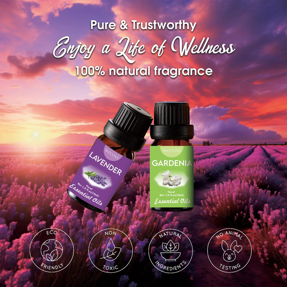 WECONA Jasmine oil bottle for uplifting diffusers and luxurious candle scents.