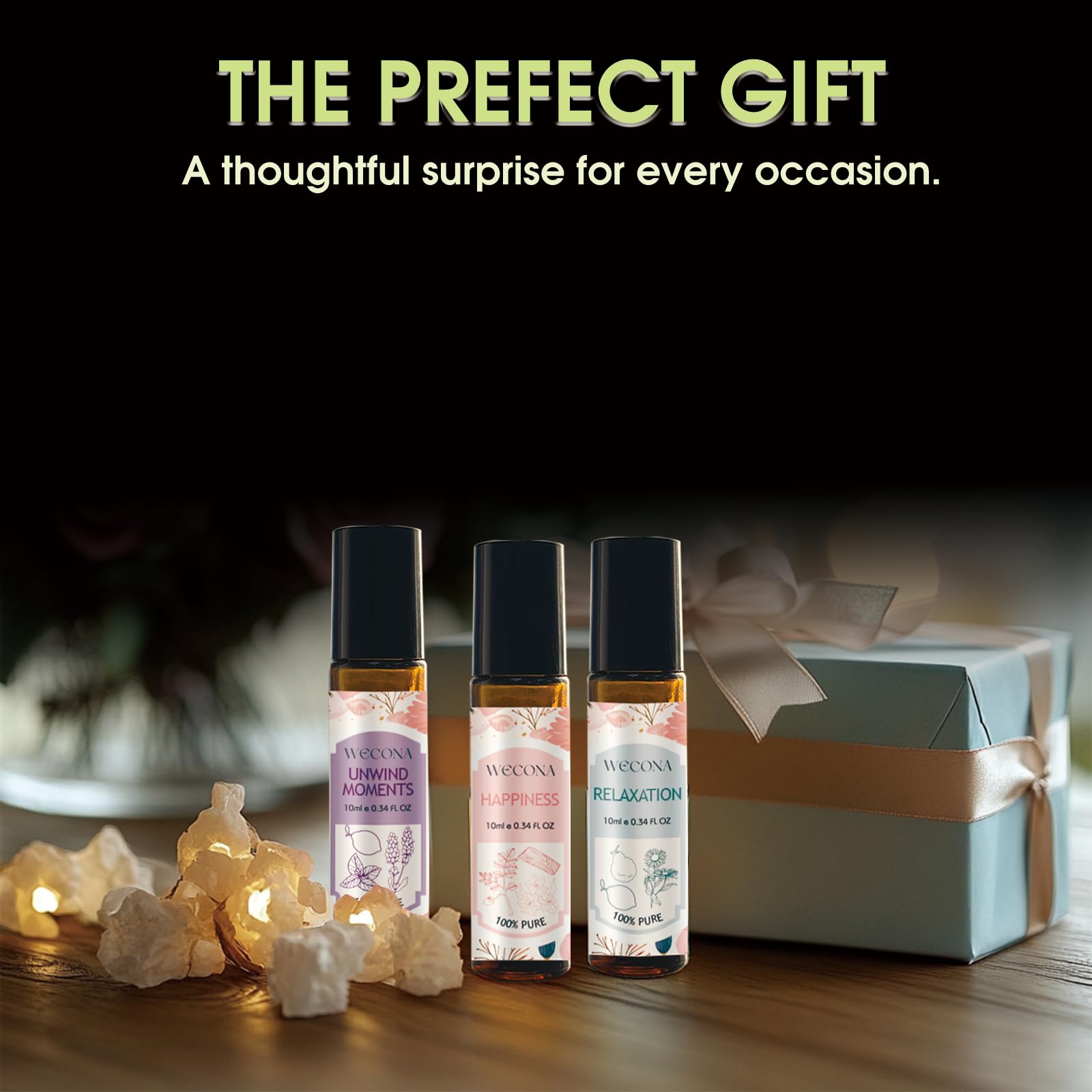 WECONA on-the-go aromatherapy roll-ons for quick mood boosts