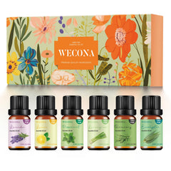 Wecona peppermint essential oil bottle for diffuser aromatherapy and focus.