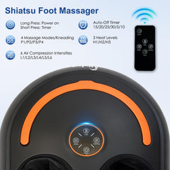 Wedpun Shiatsu Foot Massager digital LCD display for quick mode and heat adjustments