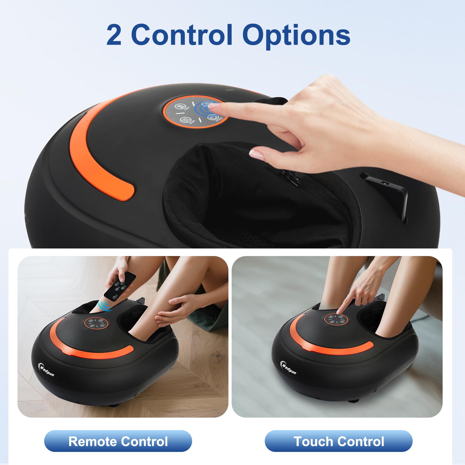 Wedpun Shiatsu Foot Massager heat settings provide warming comfort