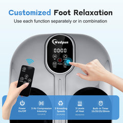 Wedpun Massager with Heat, side view, adjustable kneading and heat for personalized relief.