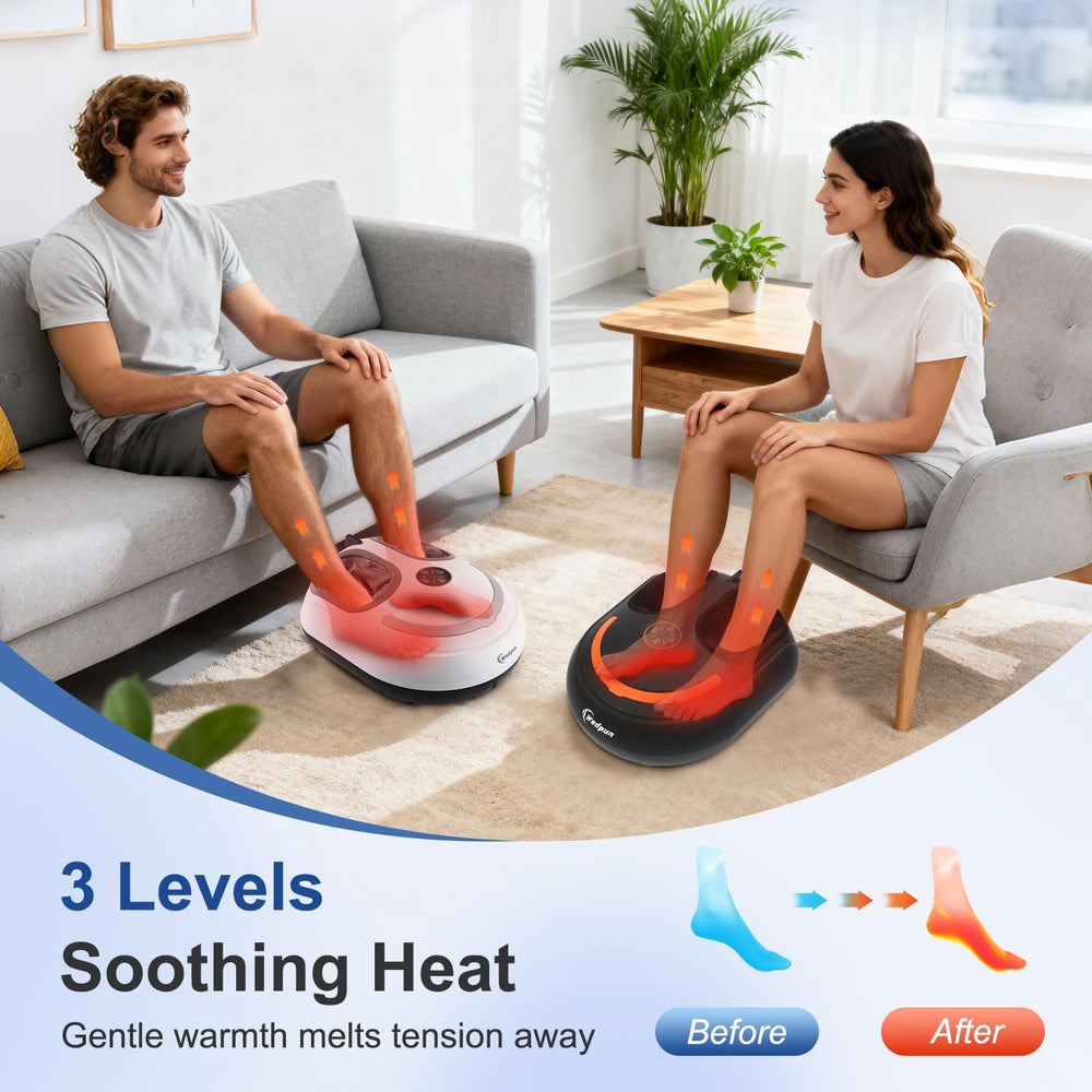 Wedpun Shiatsu Foot Massager remote control in use for convenient operation