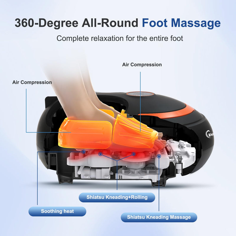 Wedpun Shiatsu Foot Massager side angle showing compact profile for easy placement