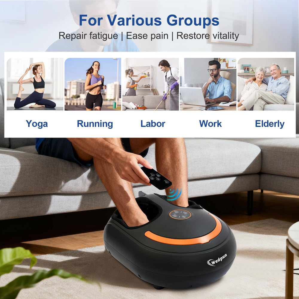 Wedpun Shiatsu Foot Massager soles and arches receive deep kneading massage