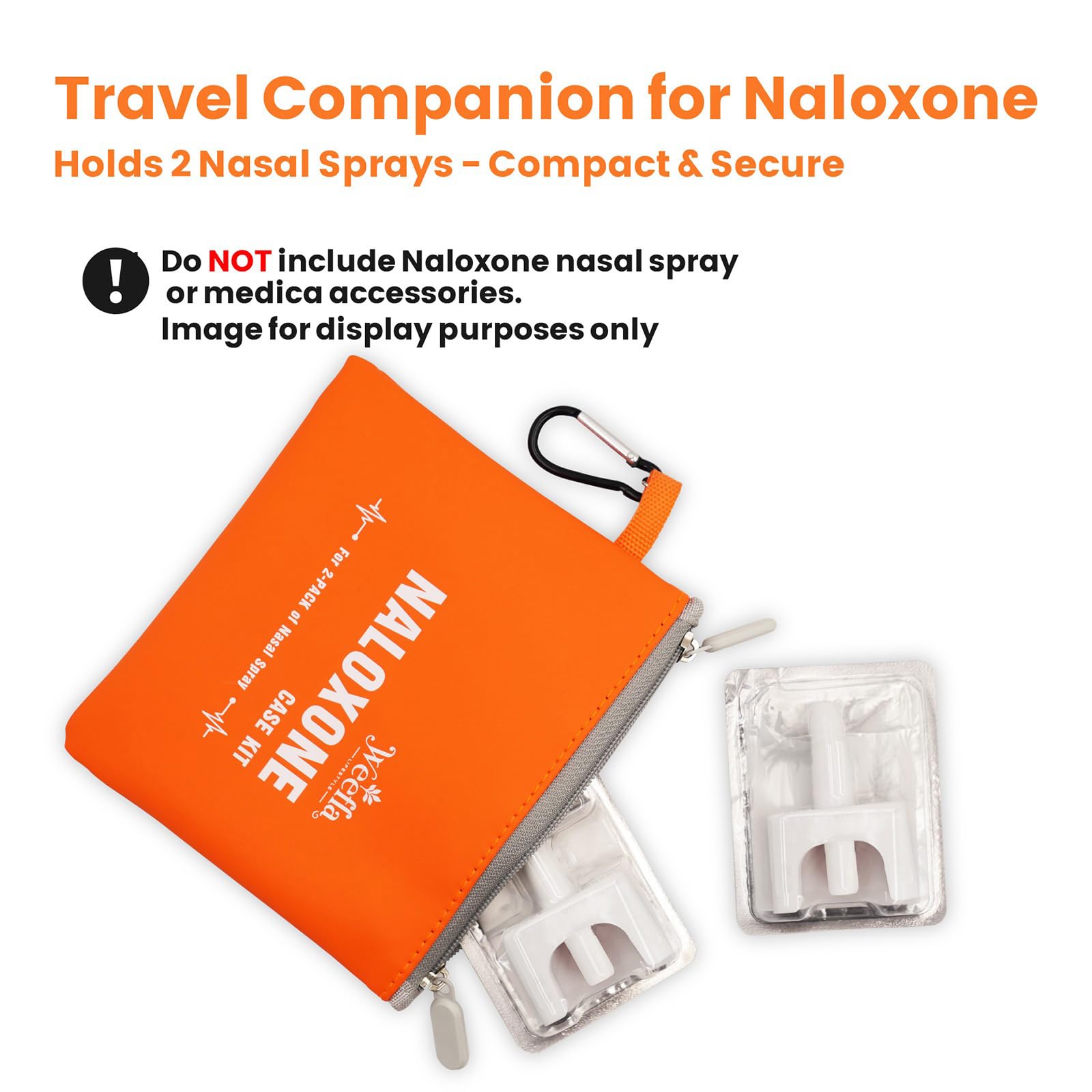 Weefla empty naloxone carry bag splash-resistant exterior protects contents in rain.
