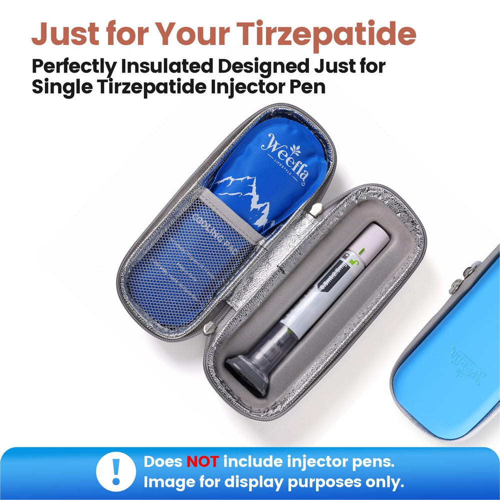 Weefla travel-compact case protects the Zepbound pen during trips.