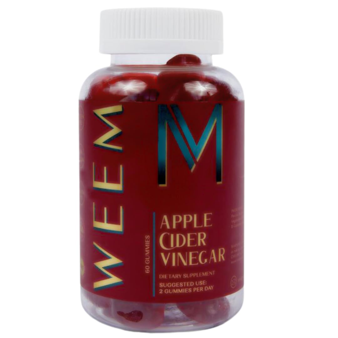 WEEM Apple Cider Vinegar Gummies bottle for convenient detox and digestion support