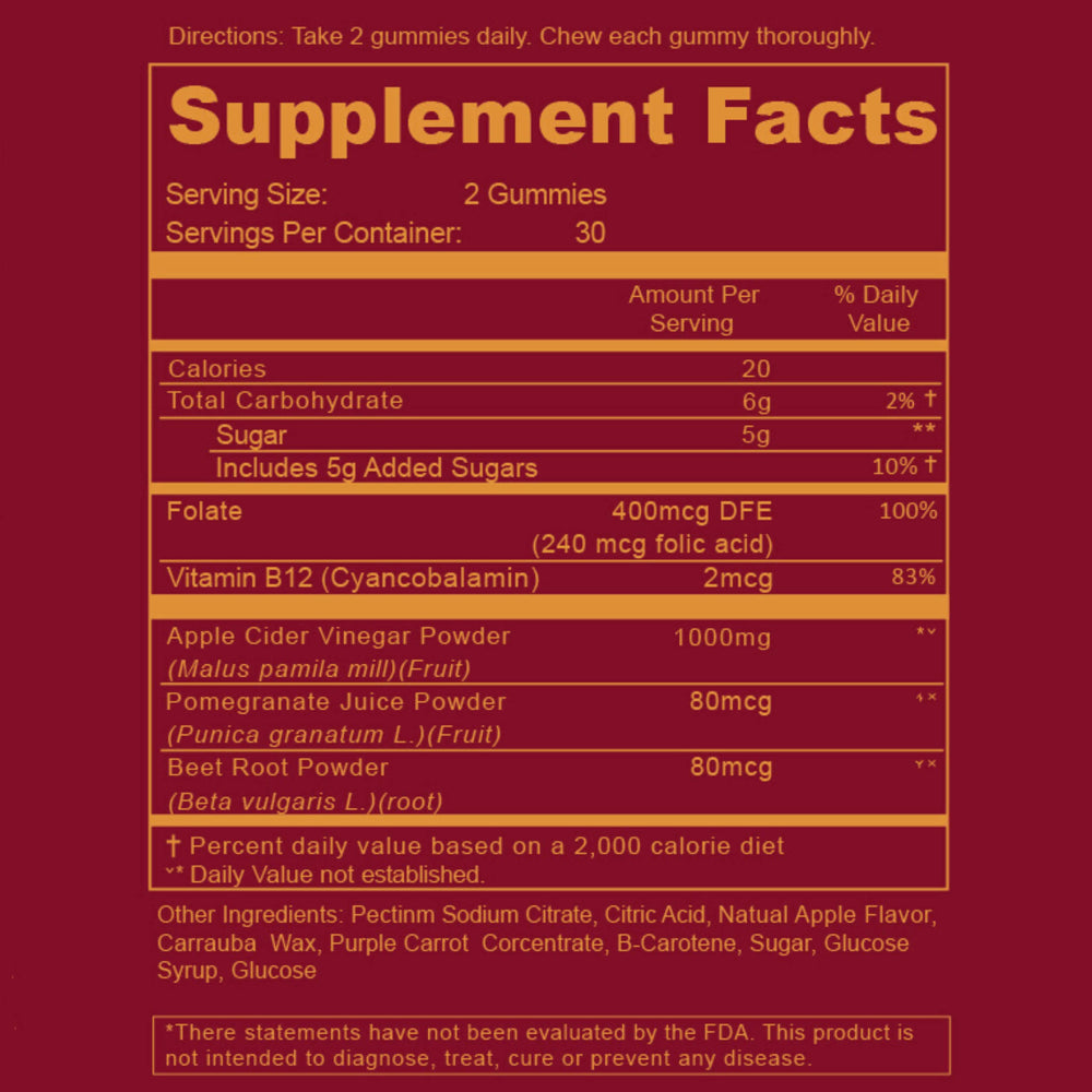 WEEM natural ingredients image featuring apple, beet, and pomegranate for wellness