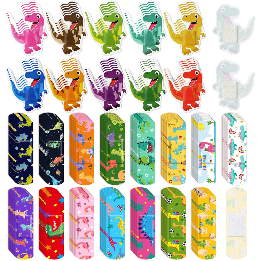 Weewooday dinosaur bandages bulk with 200 pieces, featuring fun dinosaur shapes.