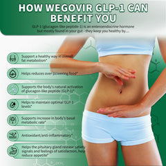 Close-up of Wegovir GLP-1 berberine and green coffee ingredients, highlighting gut health support.