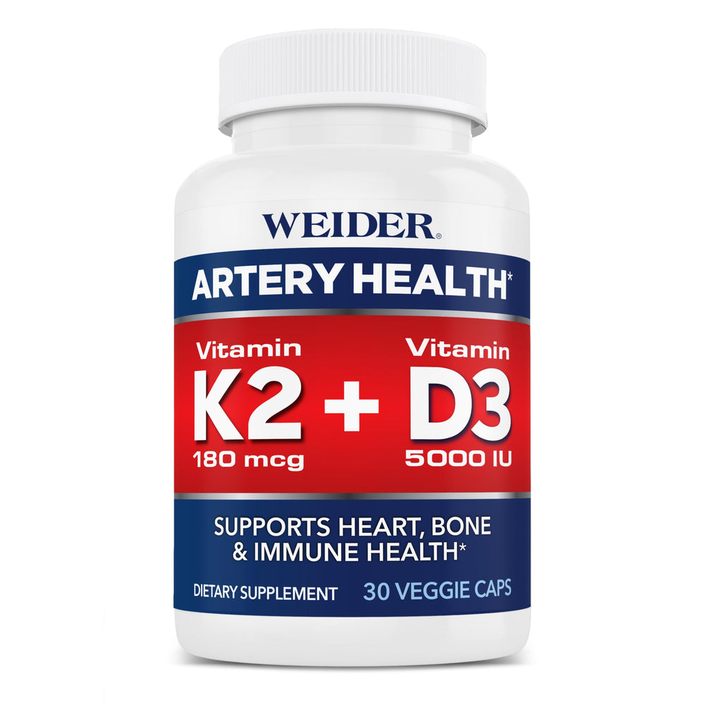 Weider Artery Health bottle with label, easy daily support for heart health