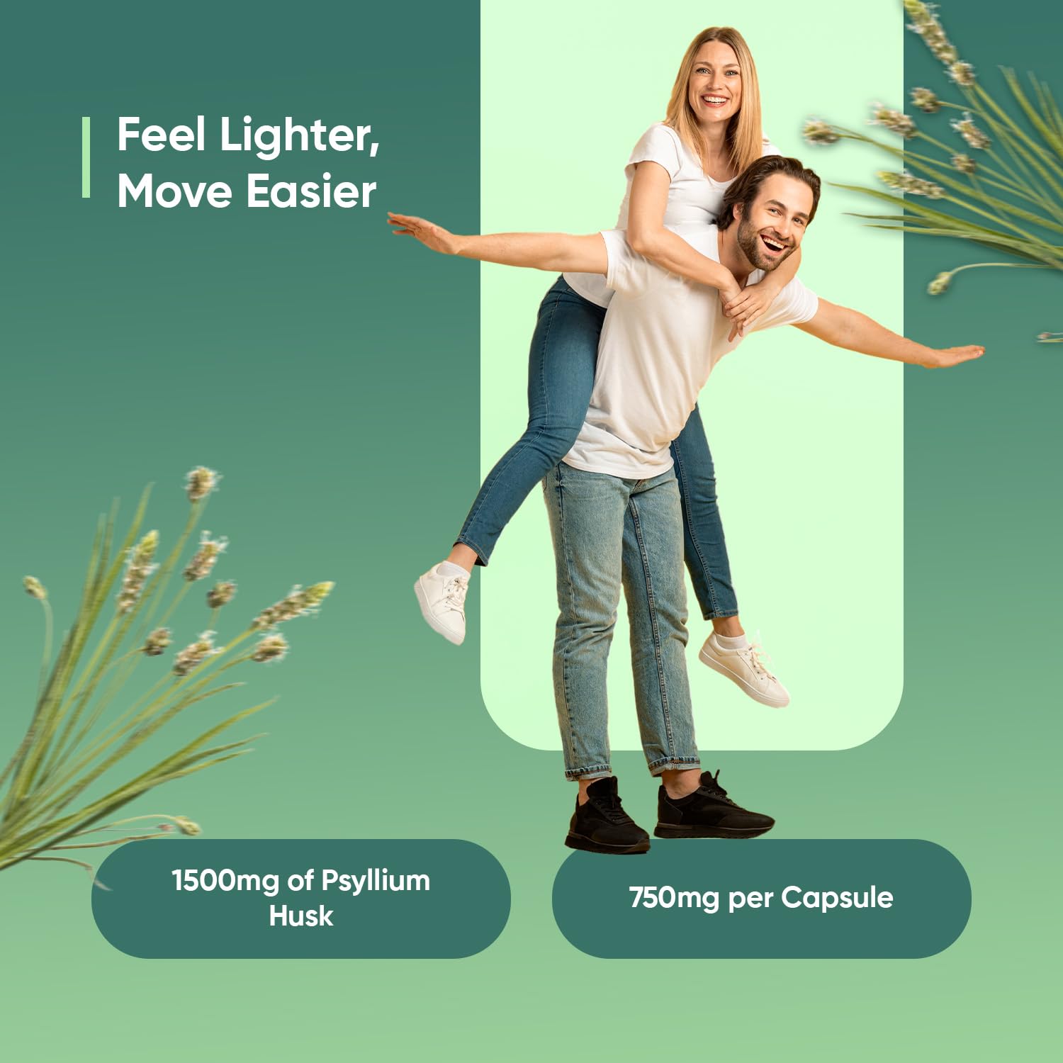 WeightWorld psyllium capsules pouring for an easy daily fiber routine
