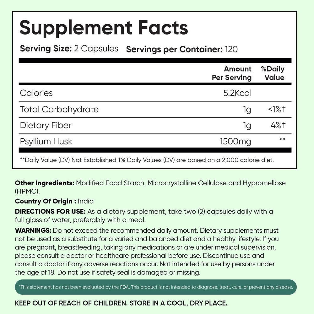 WeightWorld psyllium capsules label third-party tested