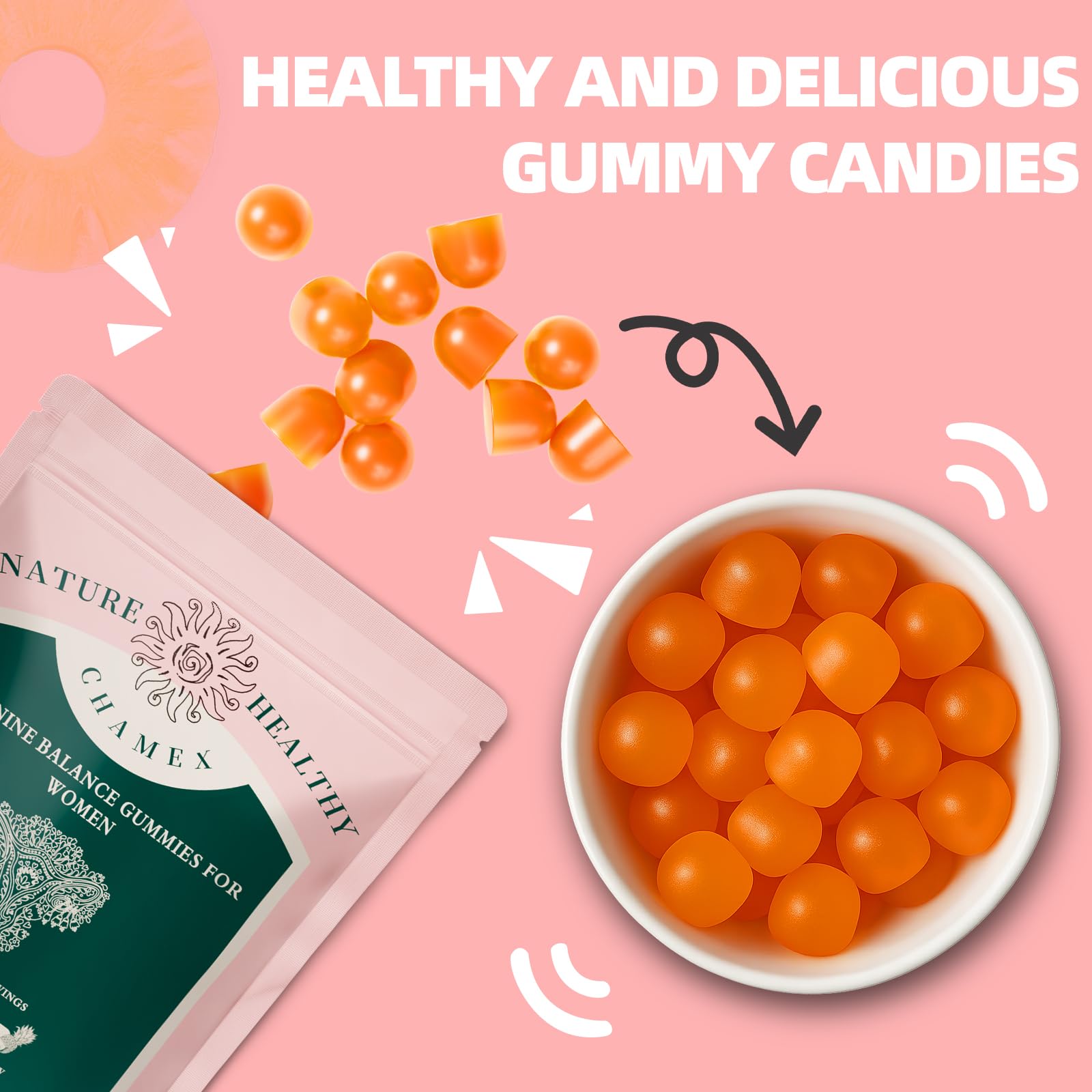 Weigloce Premium Gummies piña hawaiana textura suave para masticar