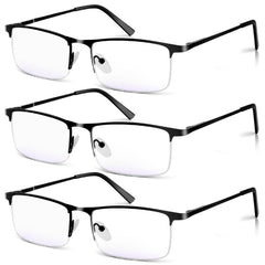 WEIMELTOY blue light blocking glasses, black metal frame, reduce eye strain during screen time