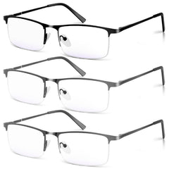 WEIMELTOY gray front view half-frame glasses for men reduce eye strain.