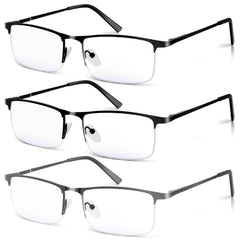WEIMELTOY blue light reading glasses with black metal frame for screen use