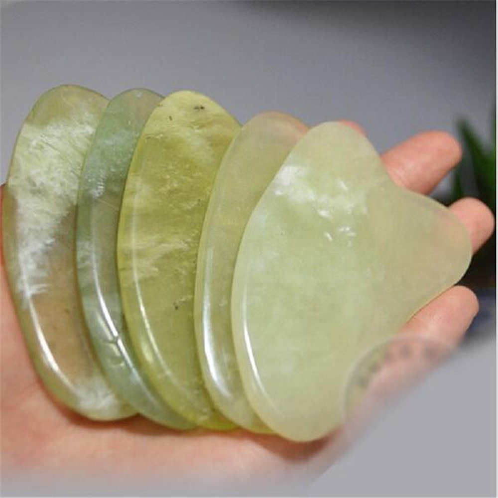 WEISIPU Natural Jade Guasha Tool with smooth edges for safe daily scraping.
