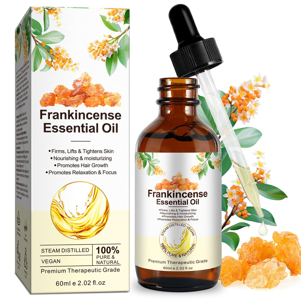 WeiWeiLa Pure Frankincense 60ml bottle for skincare, meditation, and mood-friendly routines.