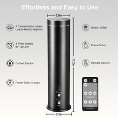 WEKELL remote control enables easy scent adjustments.