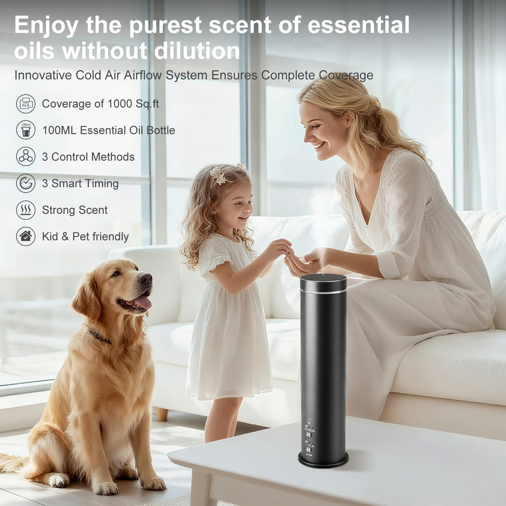 WEKELL diffuser front view in matte black for modern spaces.