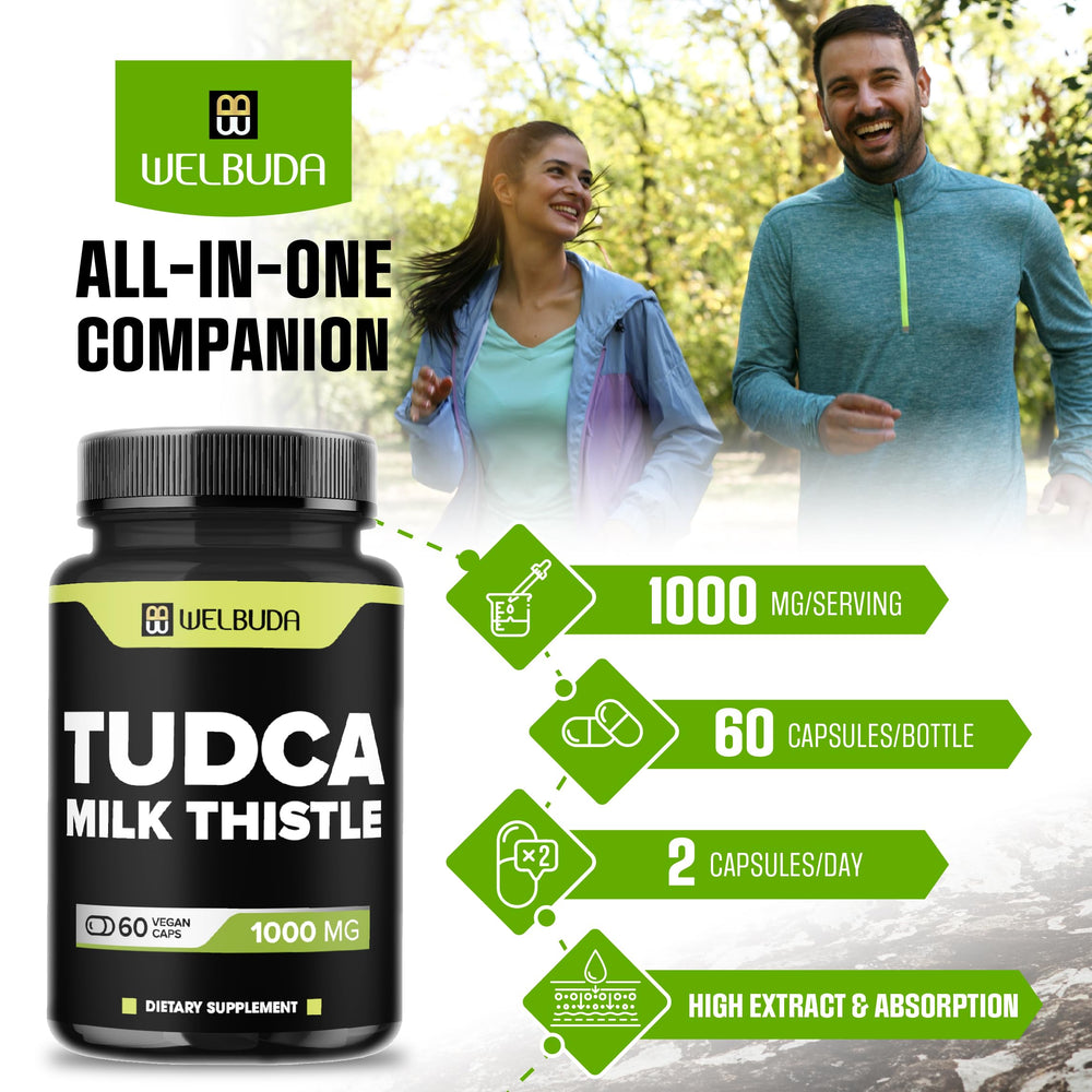 WELBUDA Tudca 60 capsules ready for a 30-day daily dosage.