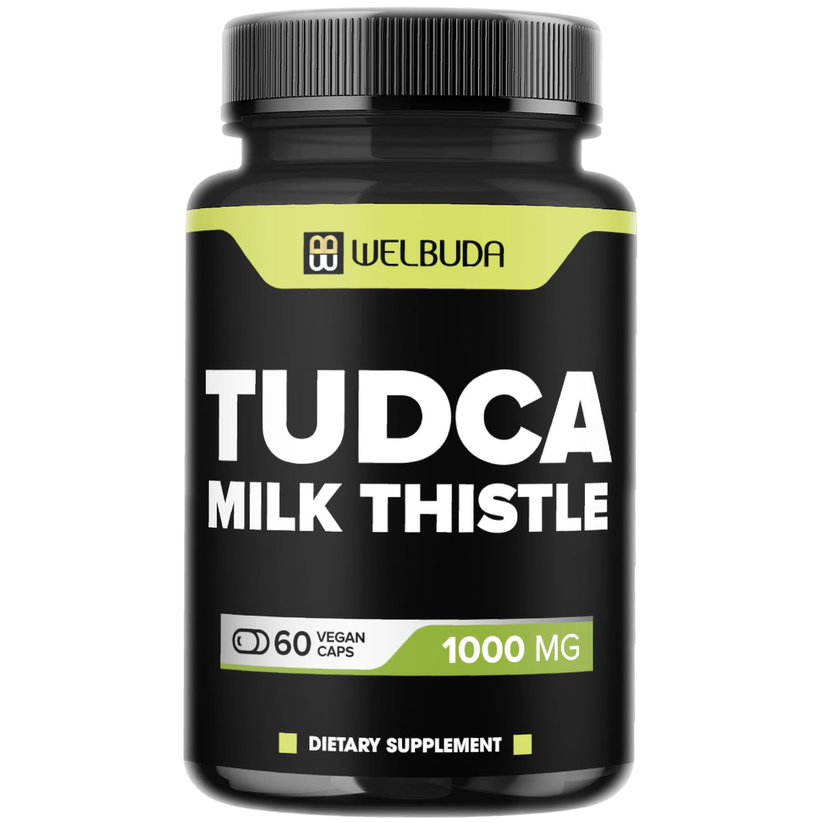 WELBUDA Tudca with Milk Thistle bottle for daily immune and digestive support.