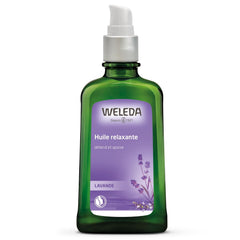 Weleda Relaxing Lavender Body Oil bottle ready for soothing skin care.