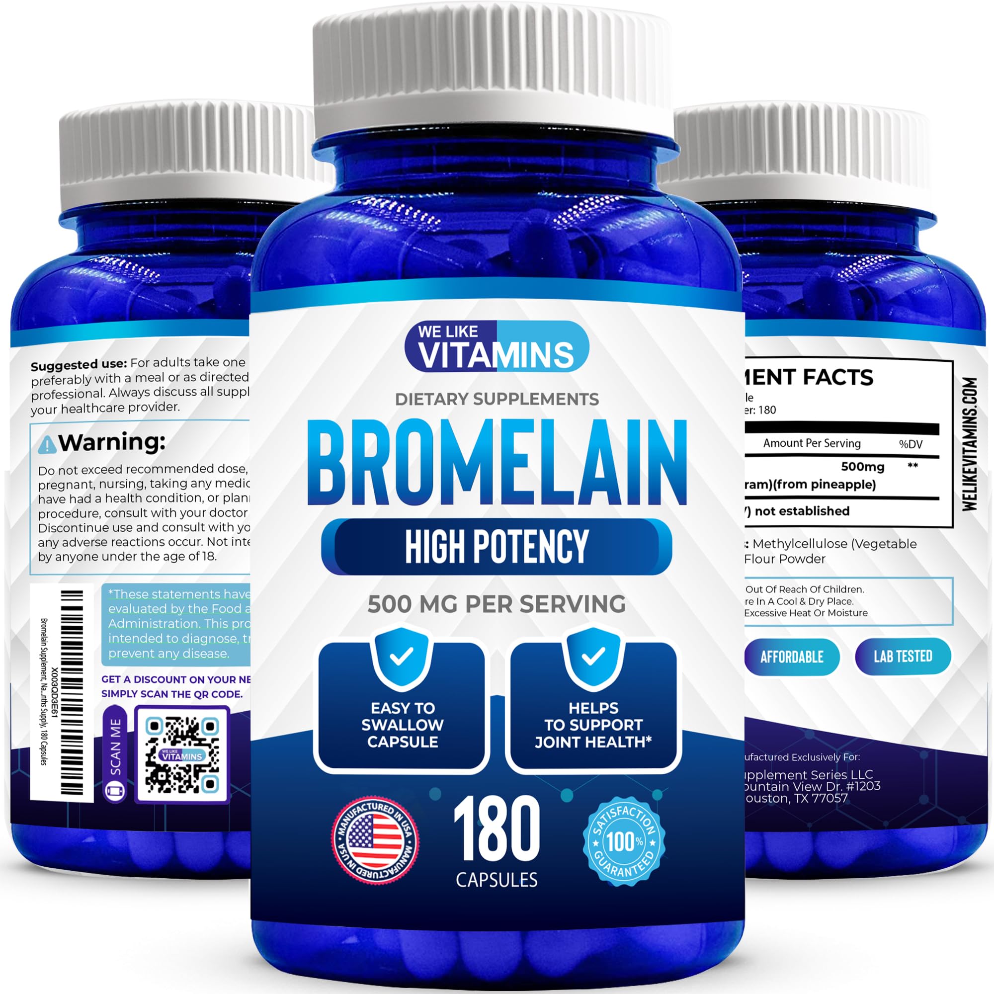 Poured Bromelain capsules ready for daily supplement routine