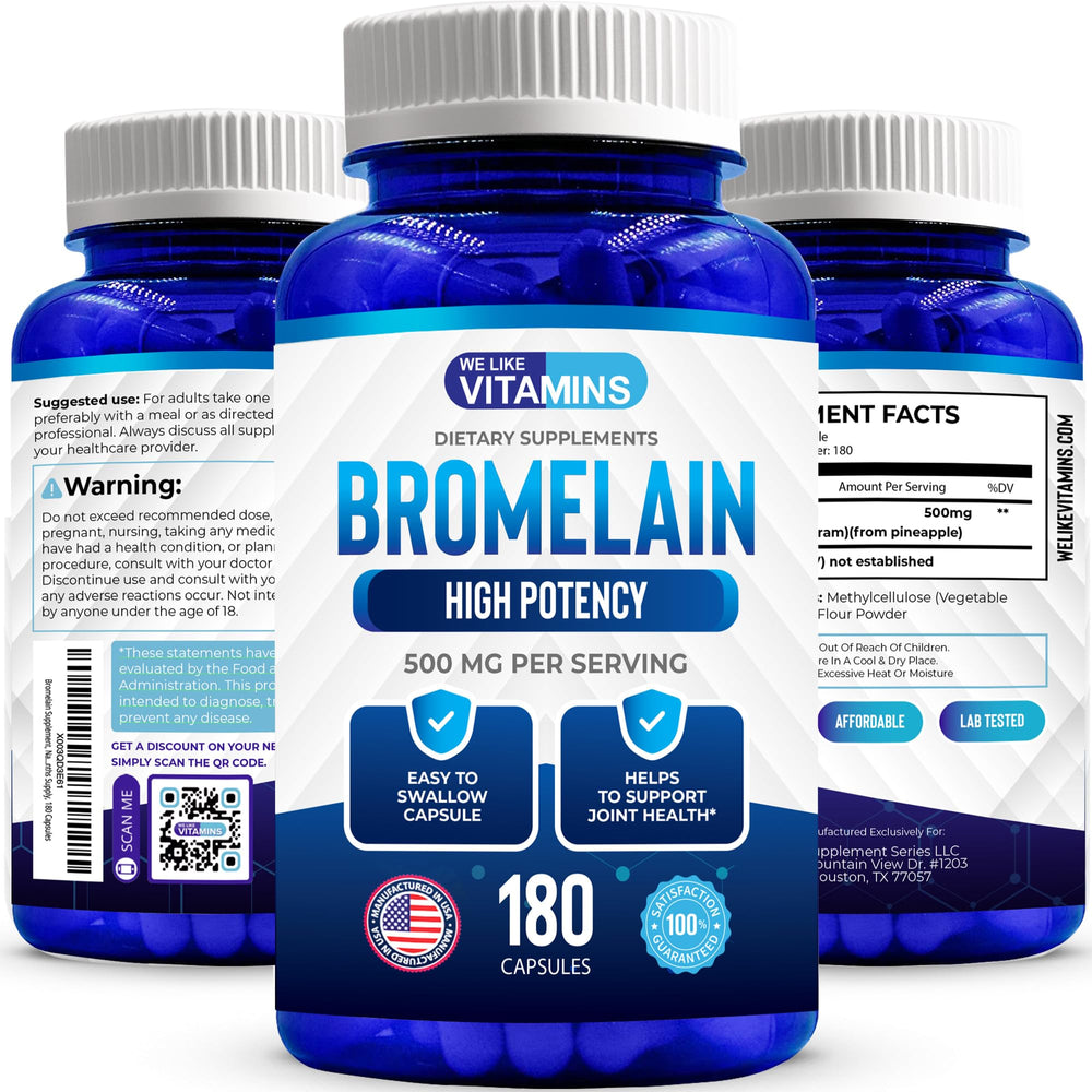 Poured Bromelain capsules ready for daily supplement routine