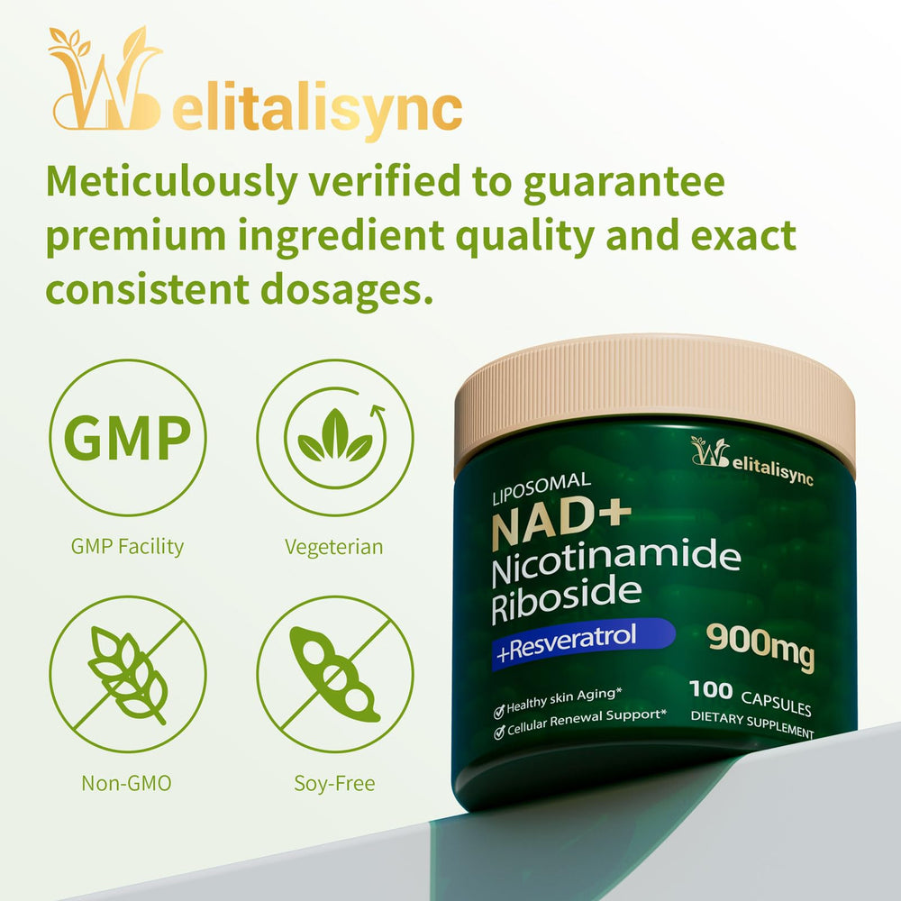 Welitalisync vegan non-gmo badge on packaging highlighting clean label