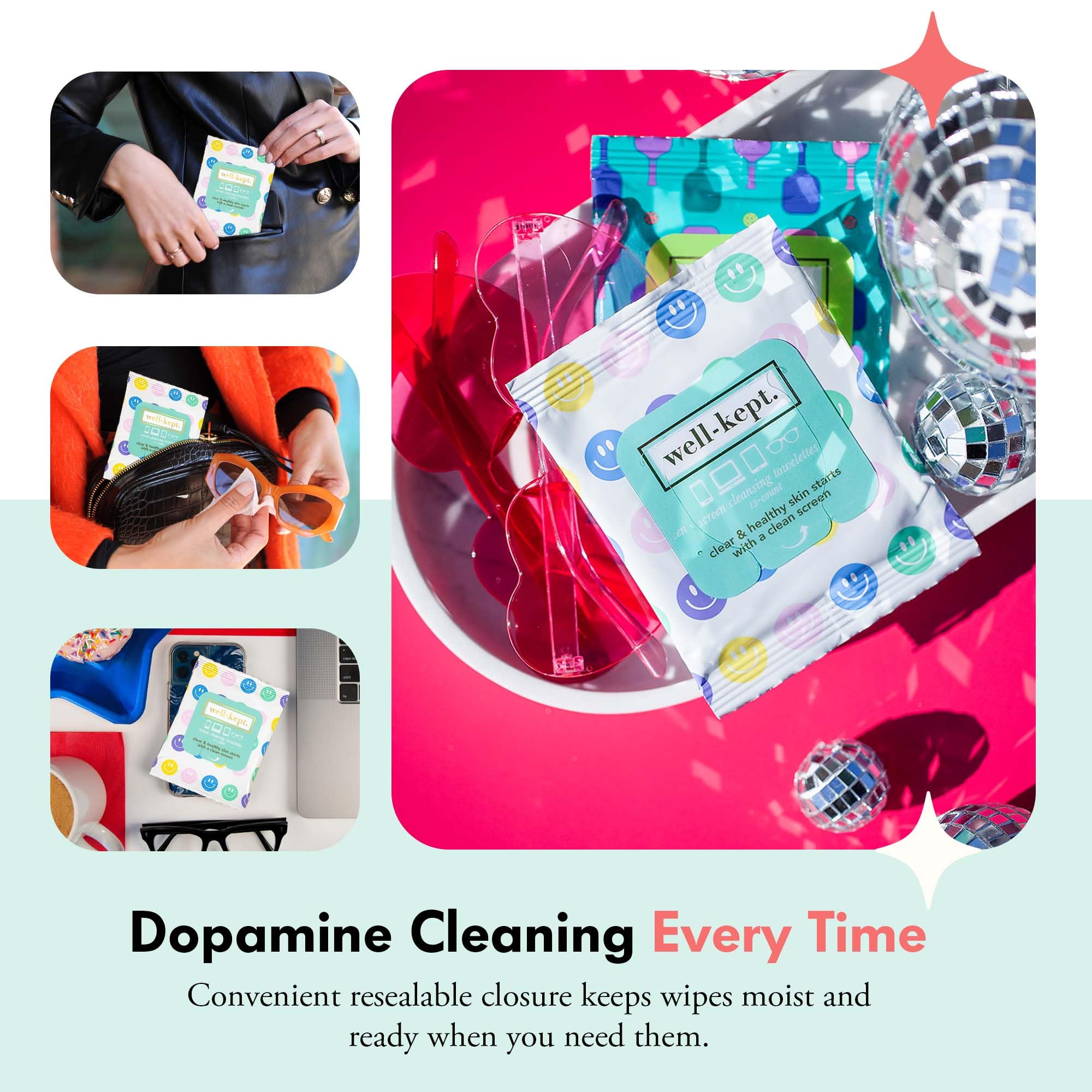 Well-Kept Wipes used on phone screen for oil and fingerprint removal