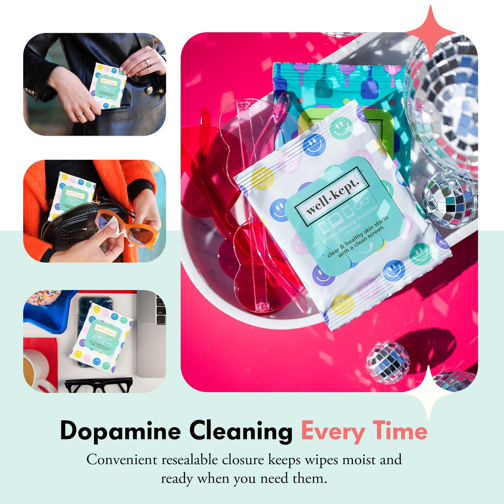 Well-Kept Wipes used on phone screen for oil and fingerprint removal