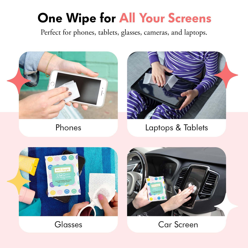 Travel-friendly pack tucked in bag for on-the-go cleaning