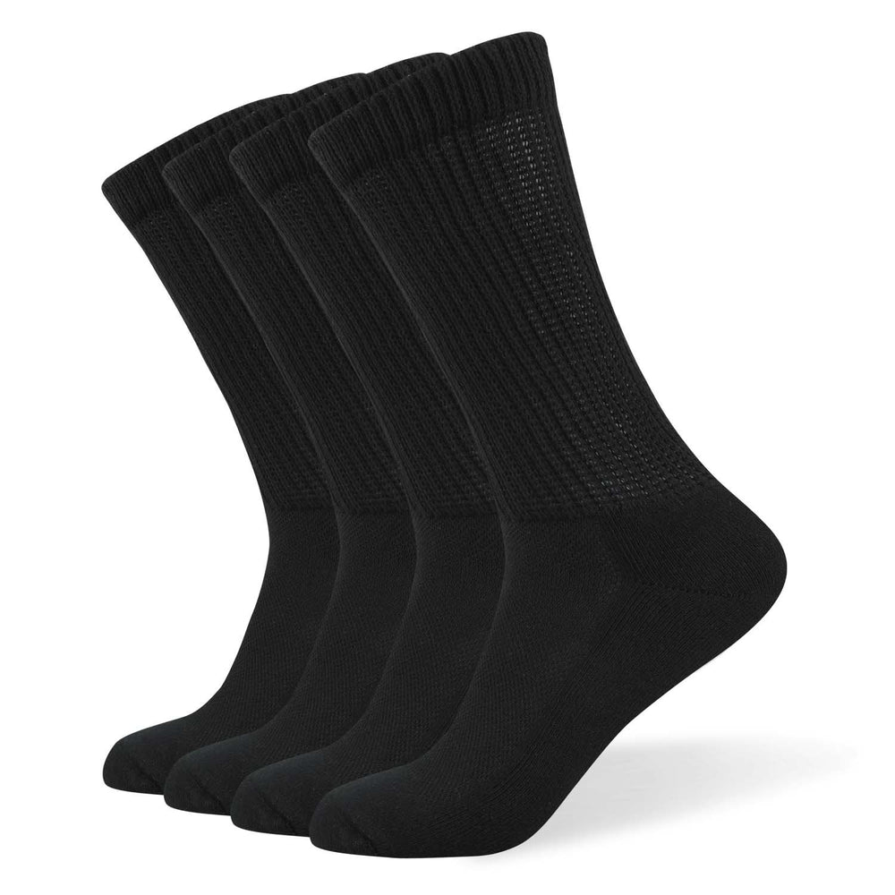 Four-pair pack of W WELL KNITTING diabetic socks in black XL