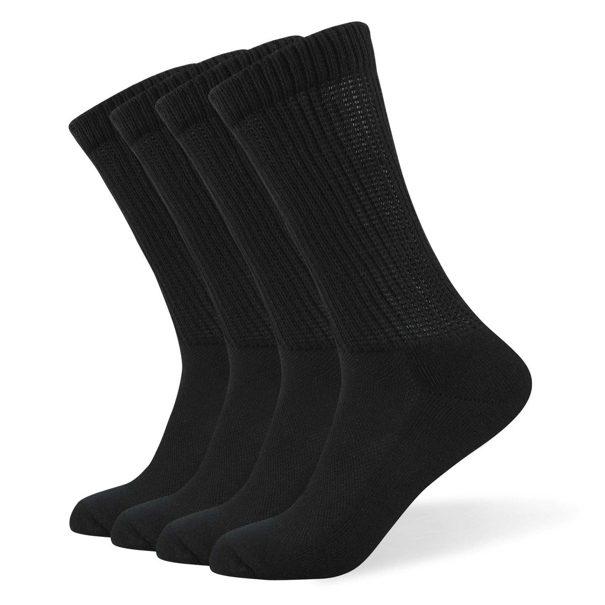 Overview of W WELL KNITTING diabetic socks in black XL for all-day comfort