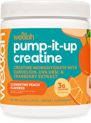 Wellah Creatine for Women Clementine Peach tub ready to mix for workouts