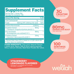 Wellah Creatine for Women scoop showing 3 g per dose