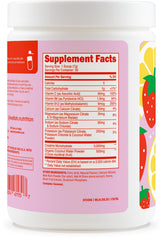 Wellah Creatine + Hydration glass displays Strawberry Lemonade color and refreshing taste.