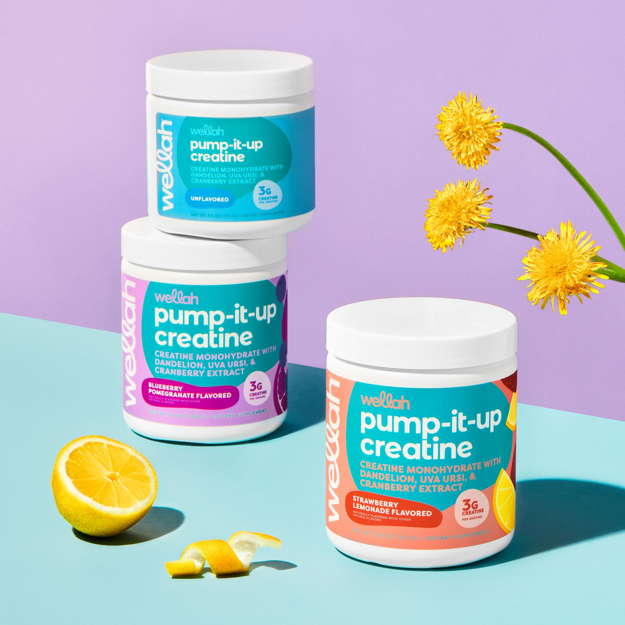 Wellah Creatine for Women 50 servings bottle highlights quantity and value for ongoing use.