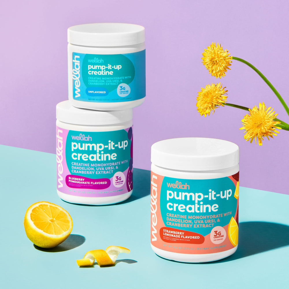 Wellah Creatine for Women 50 servings bottle highlights quantity and value for ongoing use.