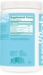 Wellah Creatine ingredients panel featuring creatine monohydrate for strength support.