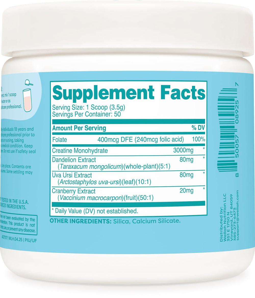 Wellah Creatine for Women with NSF GMP certification badge emphasizes quality assurance.