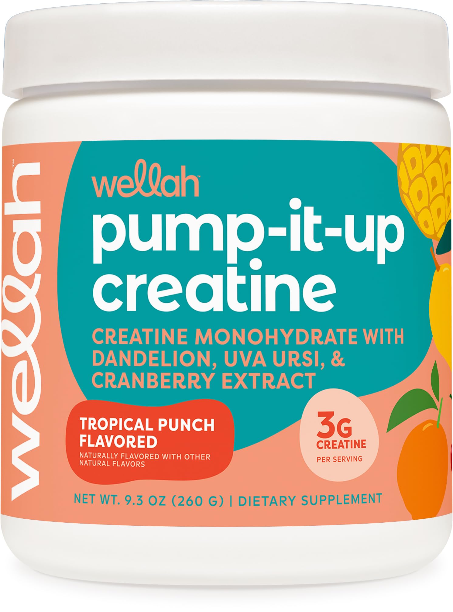 Wellah Creatine Tropical Punch bottle ready for post-workout refreshment