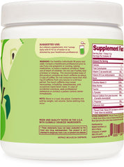 Wellah Get-Going Green Apple scoop beside powder ready to blend.