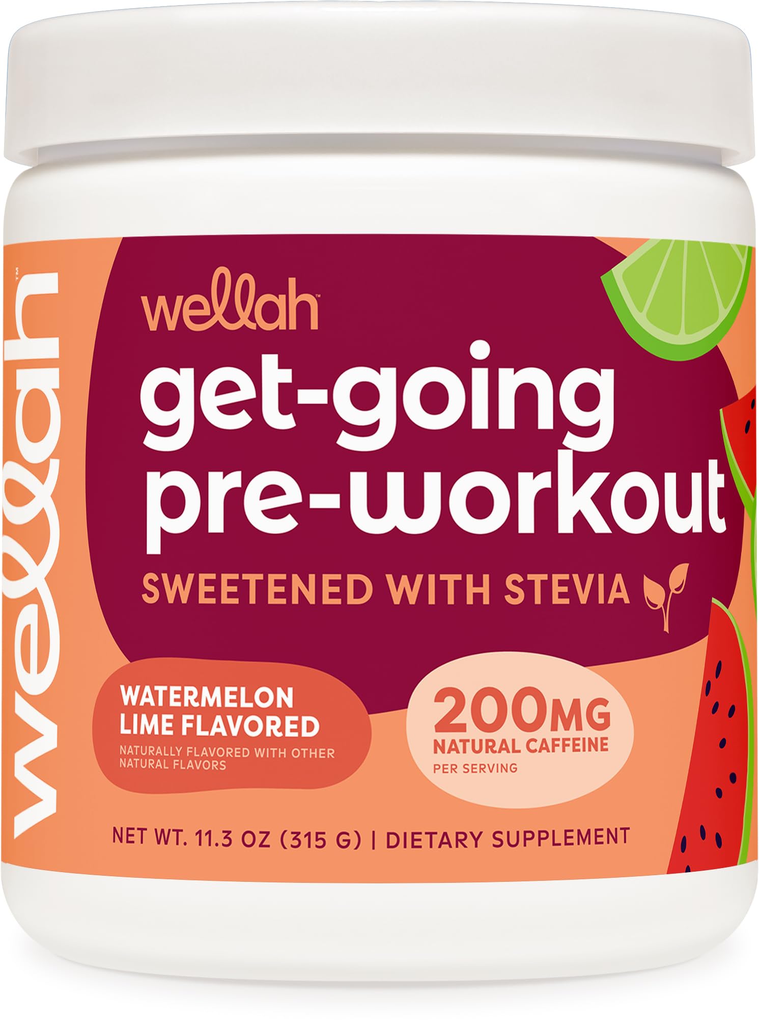 Wellah Get-Going Watermelon Lime drink mix for a refreshing workout energy boost