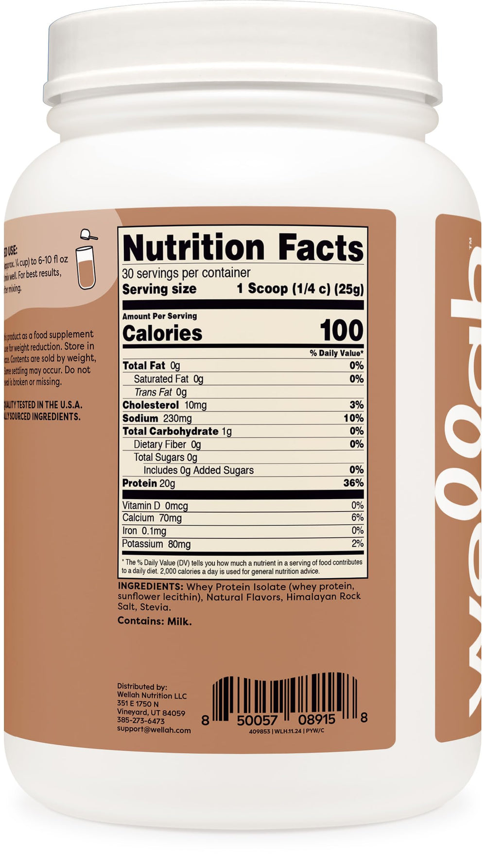 Wellah Protein Your Whey shake in a glass, smooth and flavorful after workouts.